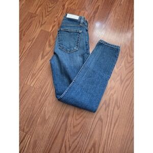 RE/DONE Originals Womens High Rise Straight Leg Jeans Blue Button Fly Size 25